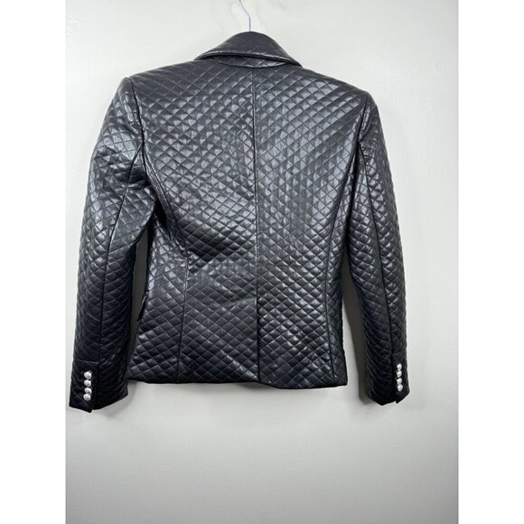 Generation Love Angie Quilted Vegan Leather Blazer Jacket Diamond Quilted XS NWT - Picture 5 of 5